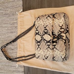 Rebecca Minkoff Edie python-print flap shoulder bag